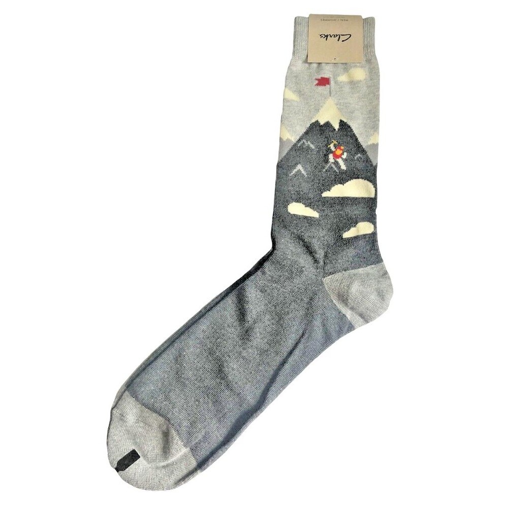 Clarks Mens Socks Mountain Skier Climber Snow Charcoal Gray Dress Casual Cotton